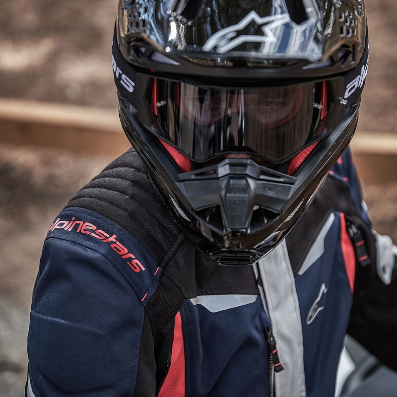 Bunda na motorku Alpinestars ST-1 Waterproof tmavo modro-čierno-červená