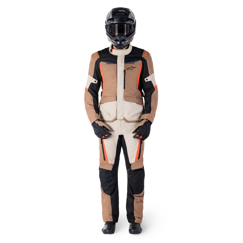 Bunda na motorku Alpinestars ST-1 Waterproof khaki-pieskovo-čierno-fluo červená