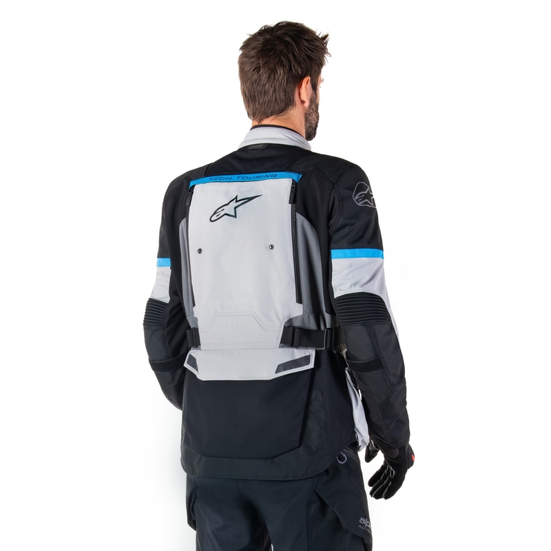 Bunda na motorku Alpinestars Bogota PRO Drystar šedo-čierno-modrá