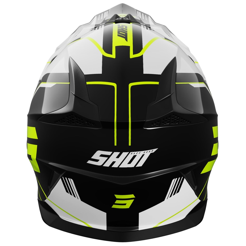 Motokrosová prilba Shot Pulse Lines čierno-fluo žltá
