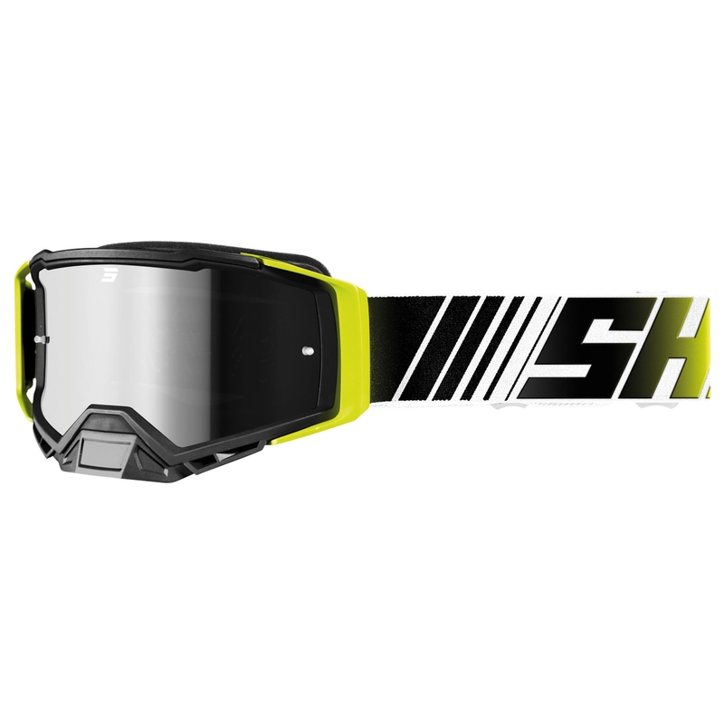 Motokrosové okuliare Shot Core fluo žlto-biele s iridiovým plexi