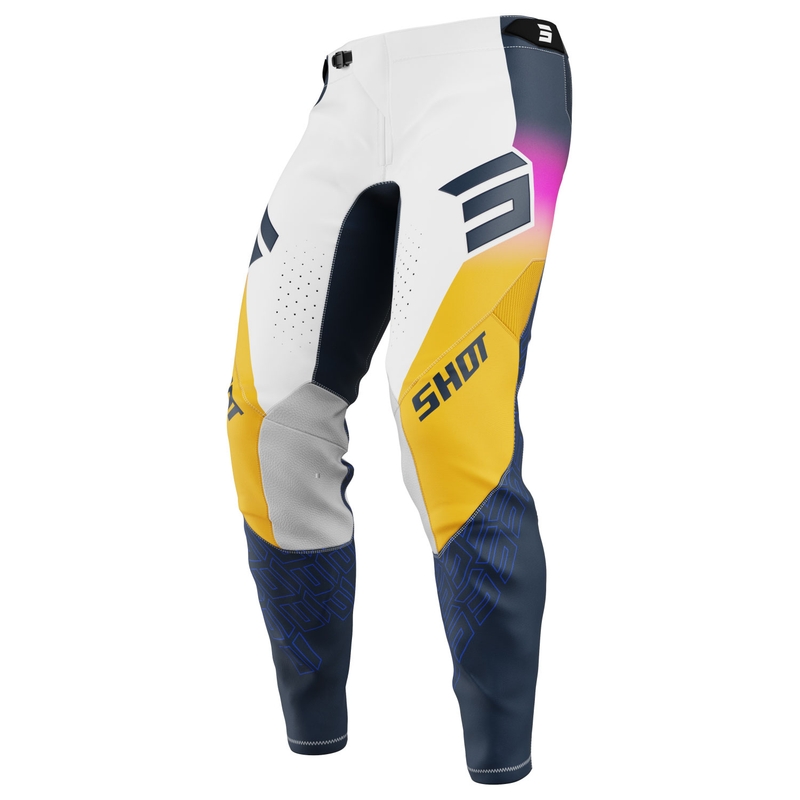 Motokrosové nohavice Shot Aerolite Ultra modro-oranžovo-ružové