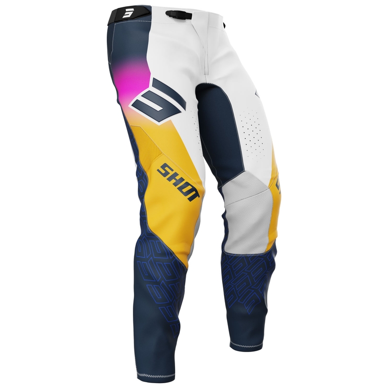 Motokrosové nohavice Shot Aerolite Ultra modro-oranžovo-ružové