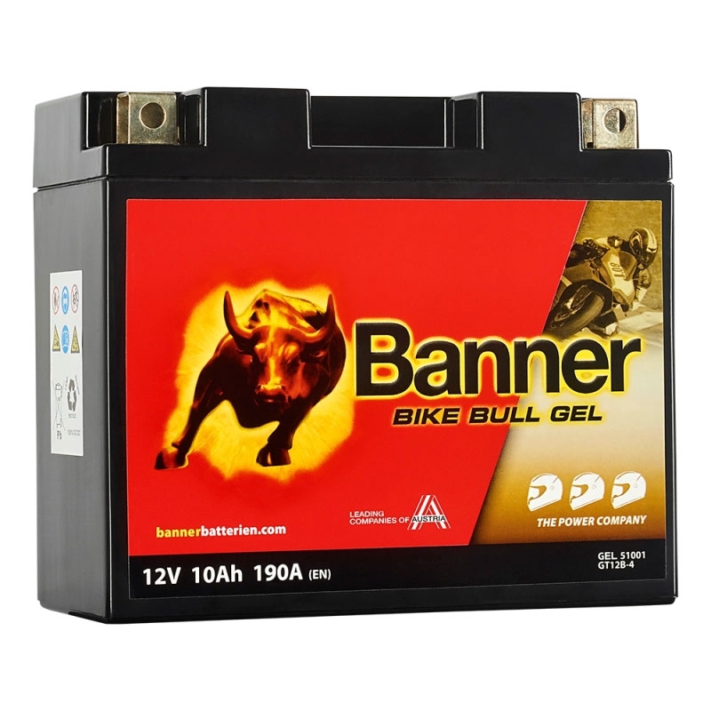 Gélová motobatéria Banner Bike Bull GEL 510 01/BGT12B-4 - GT12B-4 12 V, 10 Ah, 190 A