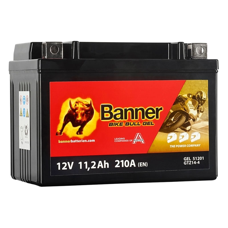 Gélová motobatéria Banner Bike Bull GEL 512 01/BGTZ14-S - GTZ14-S 12 V, 11,2 Ah, 210 A