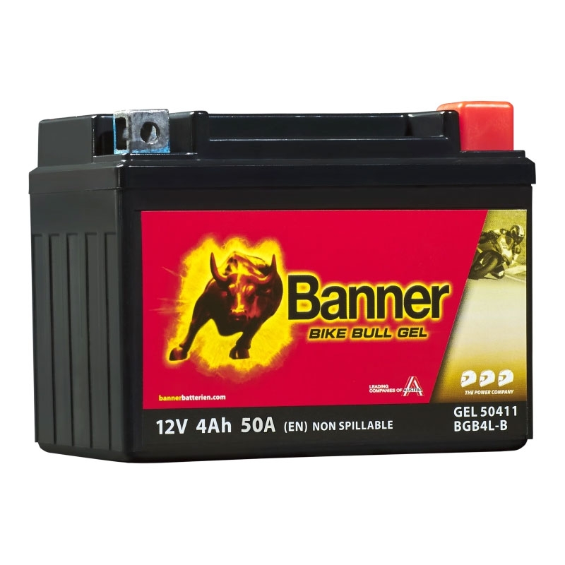 Gélová motobatéria Banner Bike Bull GEL 504 11/BGB4L-B - GB4L-B 12 V, 4 Ah, 50 A