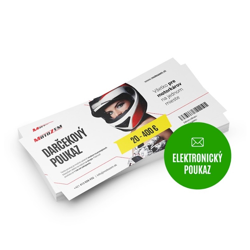 Elektronický darčekový poukaz MotoZem