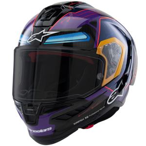 Integrálna prilba na motorku Alpinestars Supertech R-10 limitovaná edícia Martinator Jorge Martin modro-fialovo-červeno-žltá