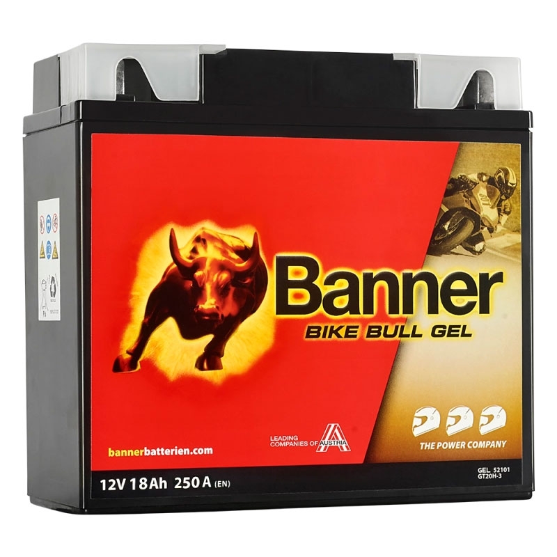 Gélová motobatéria Banner Bike Bull GEL 521 01/BG12-19 - G12-19 12 V, 18 Ah, 250 A