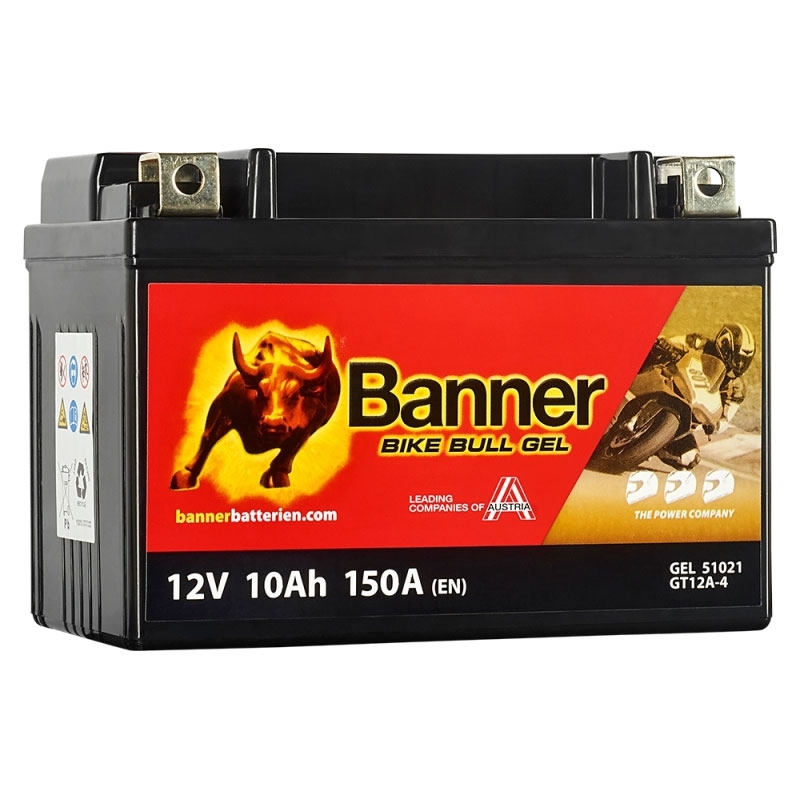 Gélová motobatéria Banner Bike Bull GEL 510 21/BGTX12A-4 -GTX12A-4 12 V, 10 Ah, 150 A