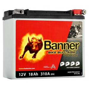 Bezúdržbová motobatéria Banner Bike Bull AGM PRO 520 01/BETX20L - ETX20L 12 V, 18 Ah, 310 A