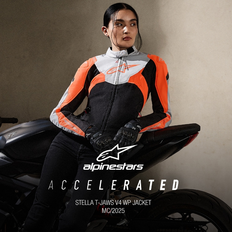 Dámska bunda na motorku Alpinestars Stella T-Jaws 4 Waterproof čierno-šedo-fluo červená