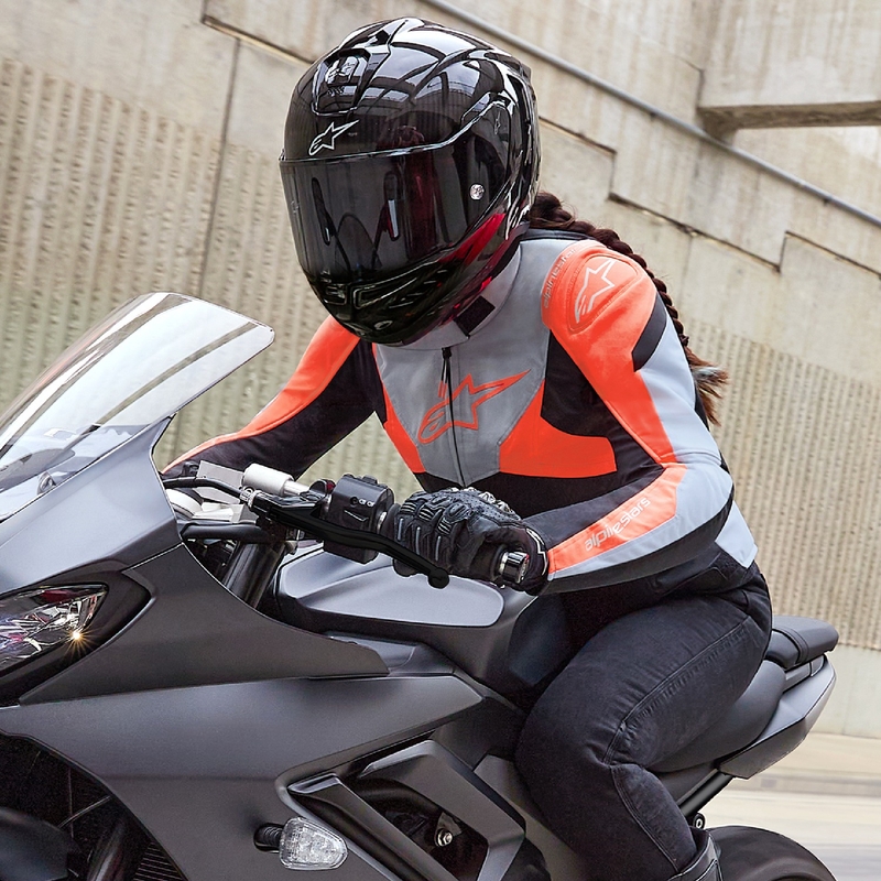 Dámska bunda na motorku Alpinestars Stella T-Jaws 4 Waterproof čierno-šedo-fluo červená