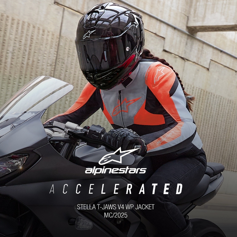 Dámska bunda na motorku Alpinestars Stella T-Jaws 4 Waterproof čierno-šedo-fluo červená