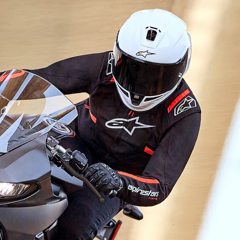 Dámska bunda na motorku Alpinestars Stella T-SPS 2 Waterproof čierno-bielo-fluo červená