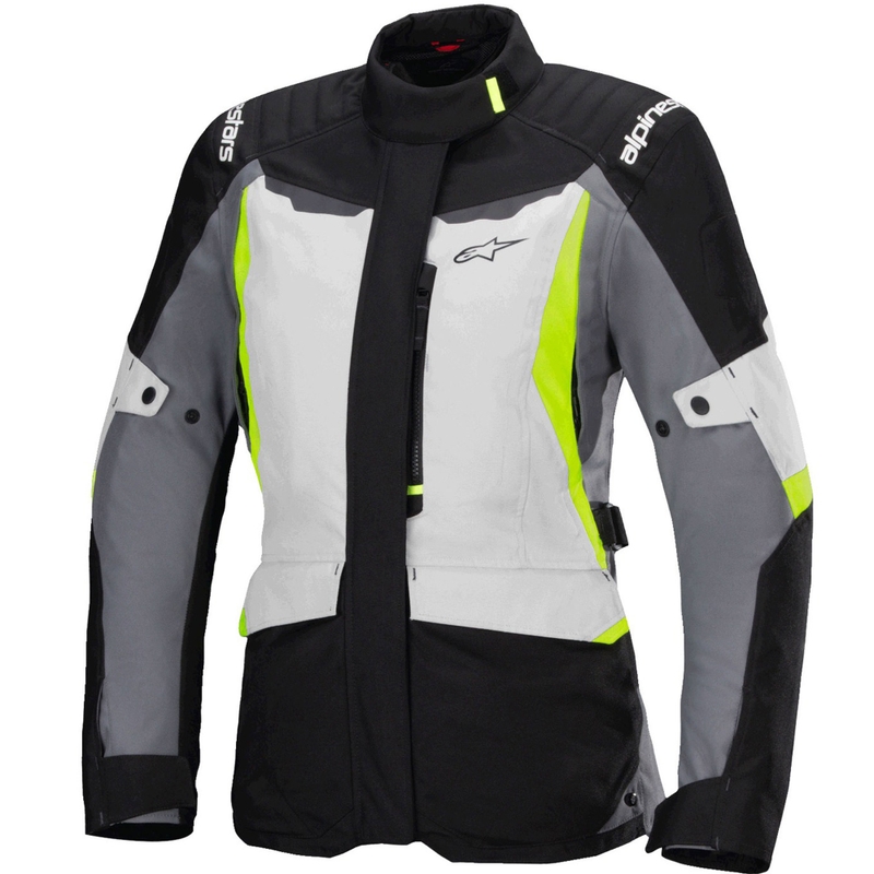 Dámska bunda na motorku Alpinestars Stella ST-1 Waterproof šedo-čierno-fluo žltá