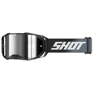 Motokrosové okuliare Shot Lite Solid čierne so strieborným irídiovým plexi