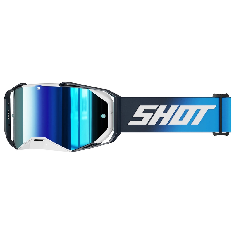 Motokrosové okuliare Shot Lite Solid modré s modrým irídiovým plexi