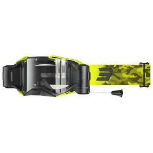 Motokrosové okuliare Shot Lite Roll-Off Patrol fluo žlté s čírym plexi