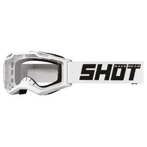 Detské motokrosové okuliare Shot Rocket Kid 2.0 solid biele s čírym plexi