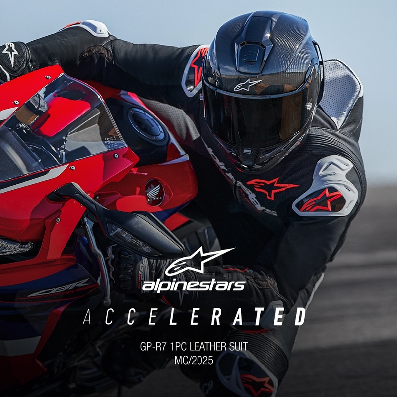 Jednodielna kožená kombinéza na motorku Alpinestars GP-R7 Tech-Air ready/kompatibilná čierno-bielo-fluo červená