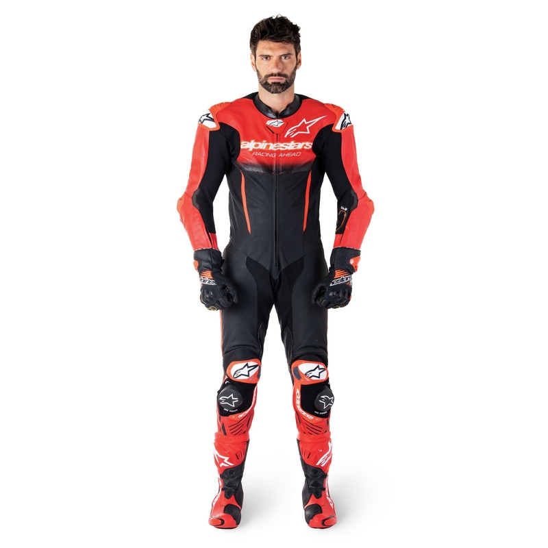 Jednodielna kožená kombinéza Alpinestars GP-R7 Tech-Air ready/kompatibilná čierno-červená