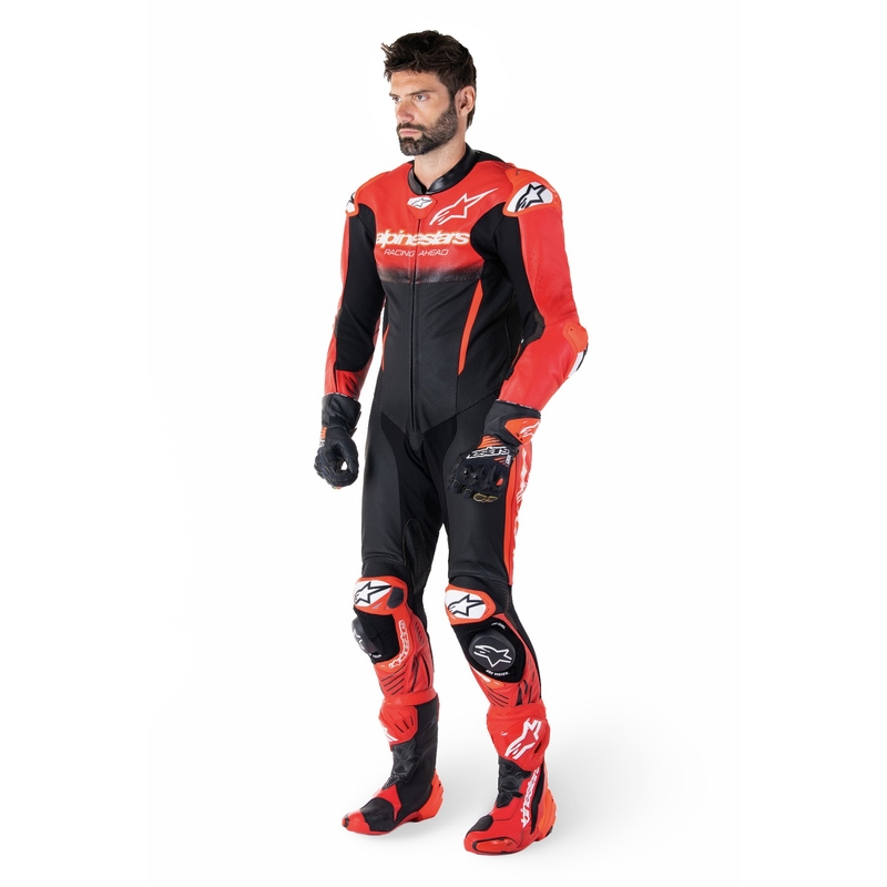 Jednodielna kožená kombinéza Alpinestars GP-R7 Tech-Air ready/kompatibilná čierno-červená