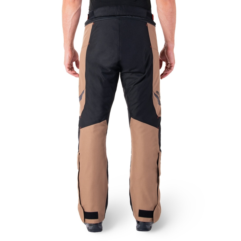 Nohavice na motorku Alpinestars ST-1 Waterproof khaki-pieskovo-čierno-fluo červené