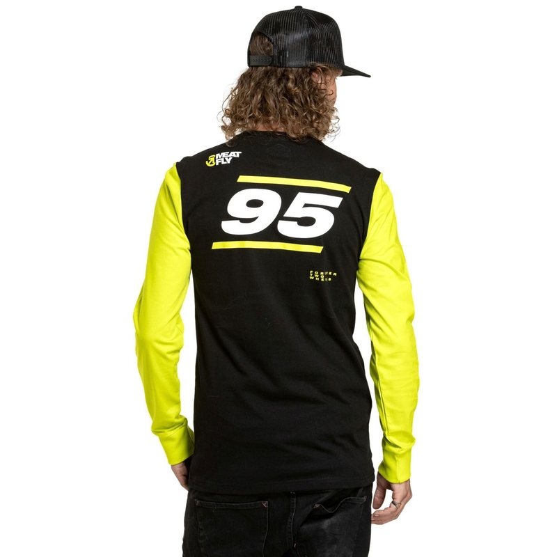 Tričko s dlhým rukávom Meatfly Appex fluorescenčno žlto-čierne