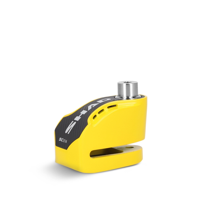 Zámok na kotúč s alarmom SHAD SC61A žltá pin 6mm