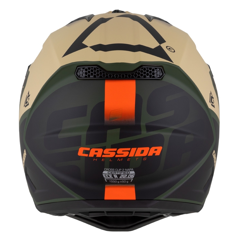 Motokrosová prilba na motorku Cassida Cross Cup 2 Napa matná pieskovo-zeleno-oranžovo-čierna