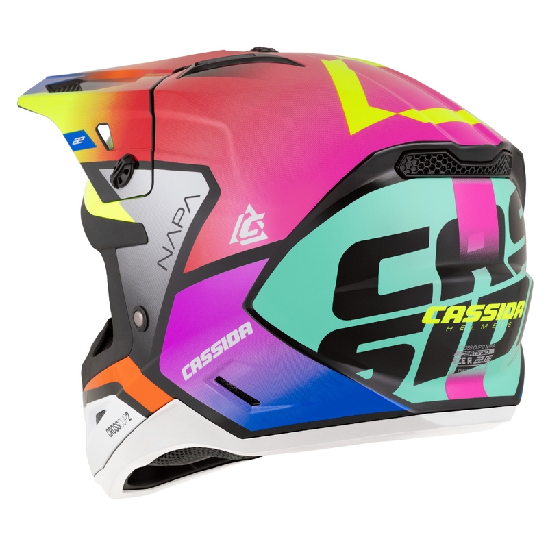 Motokrosová prilba na motorku Cassida Cross Cup 2 Napa perleťová multicolor