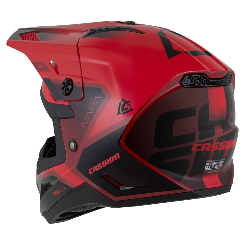 Detská motokrosová prilba na motorku Cassida Cross Cup 2 Napa perleťovo červeno-purpurovo-čierna