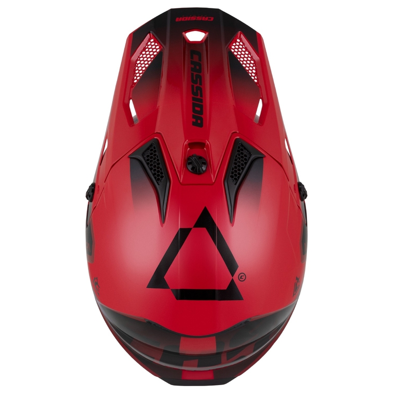 Detská motokrosová prilba na motorku Cassida Cross Cup 2 Napa perleťovo červeno-purpurovo-čierna