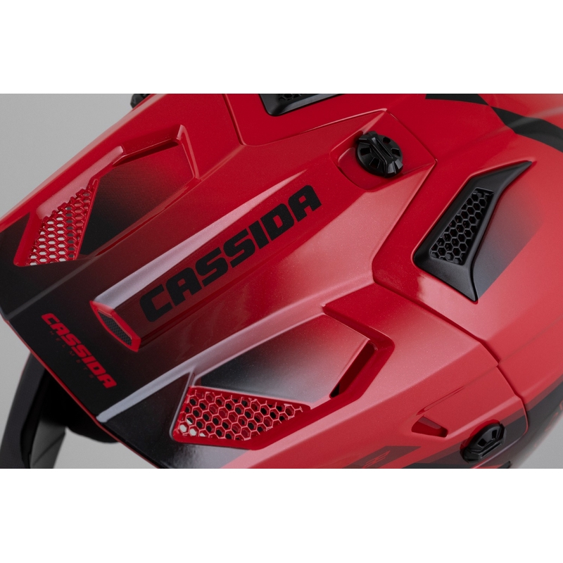 Detská motokrosová prilba na motorku Cassida Cross Cup 2 Napa perleťovo červeno-purpurovo-čierna