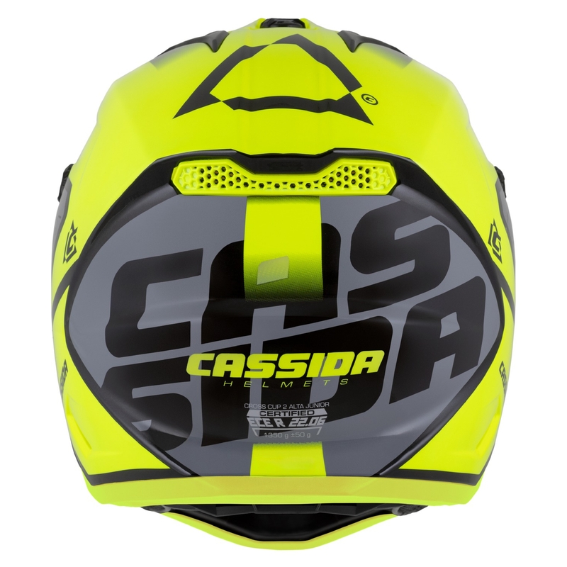 Detská motokrosová prilba na motorku Cassida Cross Cup 2 Napa fluo žlto-čierno-šedo perleťová