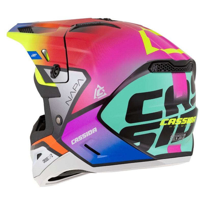 Detská motokrosová prilba na motorku Cassida Cross Cup 2 Napa perleťová multicolor
