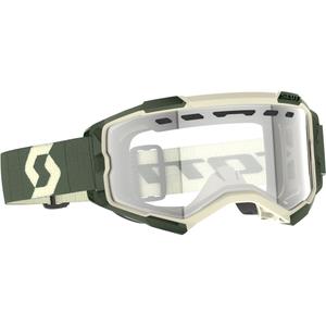 Motokrosové okuliare SCOTT Fury Enduro khaki s čírym plexi
