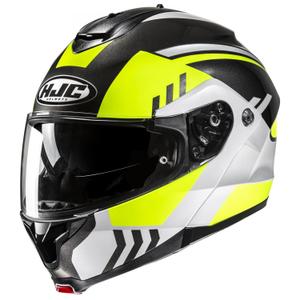 Výklopná helma na motorku HJC C91N Kaon MC3H fluo žlto-čierno-sivá