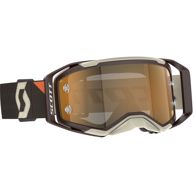 Motokrosové okuliare SCOTT Prospect 2.0 AMP tmavo hnedo-béžové so zlatým plexi výpredaj