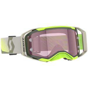 Motokrosové okuliare SCOTT Prospect 2.0 AMP khaki-fluo žlté s ružovým plexi