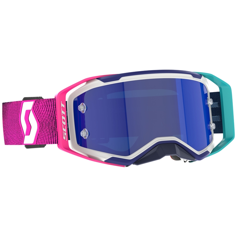 Motokrosové okuliare SCOTT Prospect 2.0 AMP modro-ružové s modrým zrkadlovým plexi