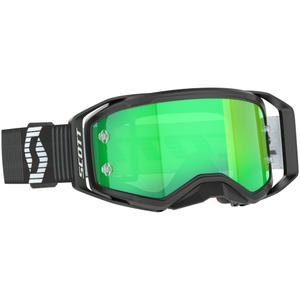 Motokrosové okuliare SCOTT Prospect 2.0 čierno-biele so zeleným zrkadlovým sklom