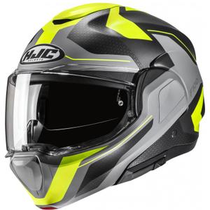 Preklápacia prilba na motorku HJC F100 Bios MC3HSF fluo žlto-sivá