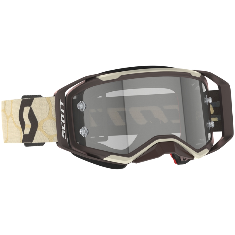Motokrosové okuliare SCOTT Prospect 2.0 LS béžovo-hnedé so šedým light sensitive plexi