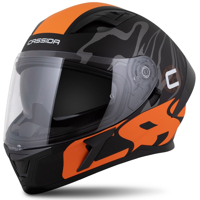 Integrálna prilba Cassida Orbit Multivers matná čierno-oranžovo-šedo-biela