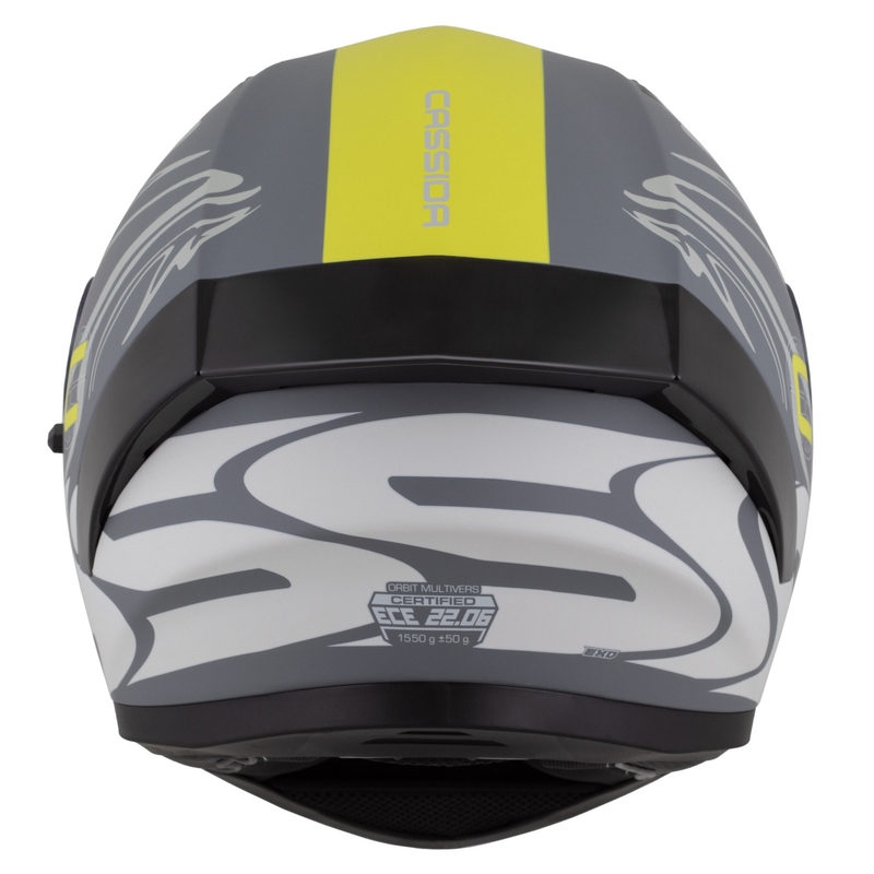 Integrálna prilba Cassida Orbit Multivers matná šedo-fluo žlto-čierna
