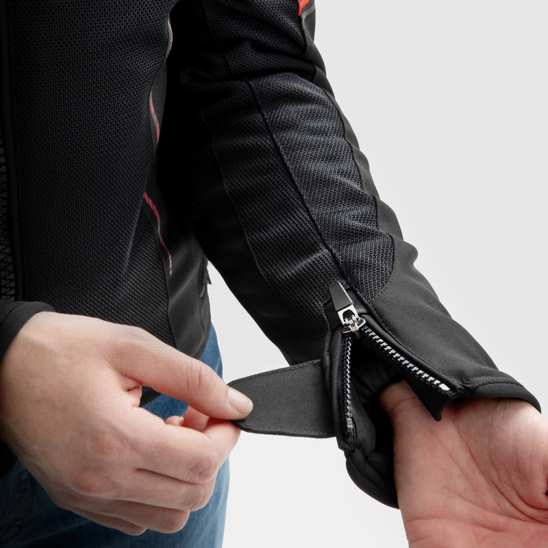 Dámska bunda na motorku Rebelhorn Jax čierno-červená