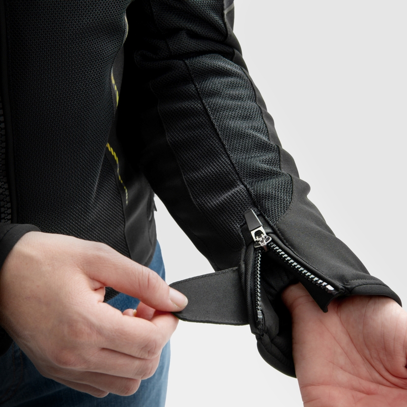 Dámska bunda na motorku Rebelhorn Jax čierno-fluo žltá