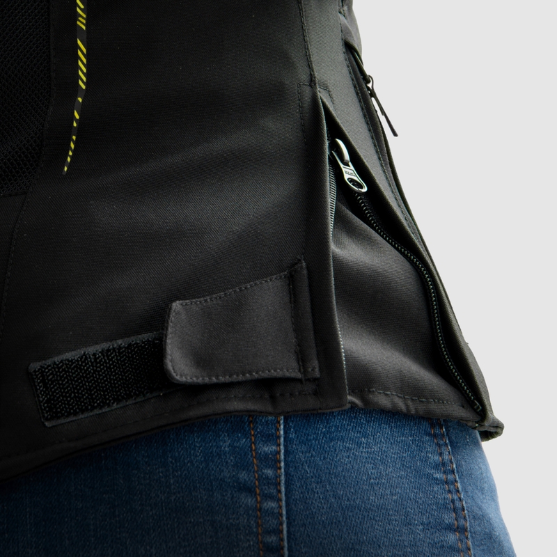 Dámska bunda na motorku Rebelhorn Jax čierno-fluo žltá